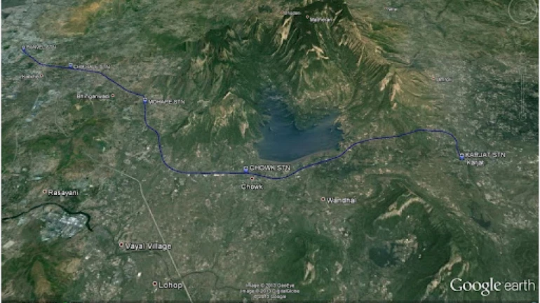 पनवेल-कर्जत रेलवे लाइन पर सुरंग की दो किलोमीटर की खुदाई पूरी
