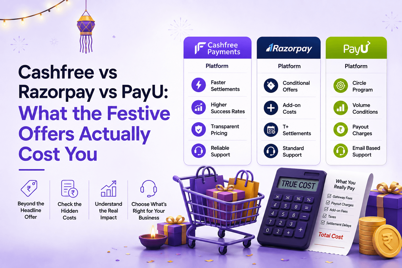 Cashfree vs Razorpay vs PayU: What the Festive MDR Offers Actually Cost You