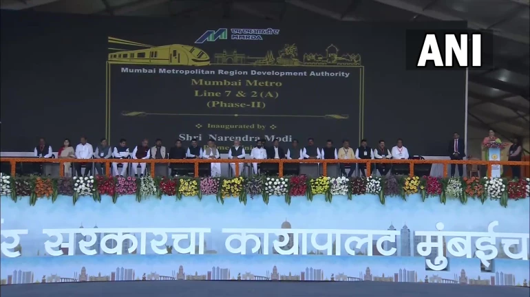 PM Modi Inaugurates 2 Metro Lines, Launches Various Development Projects in Mumbai PM Modi Inaugurates 2 Metro Lines, Launches Various Development Projects in Mumbai