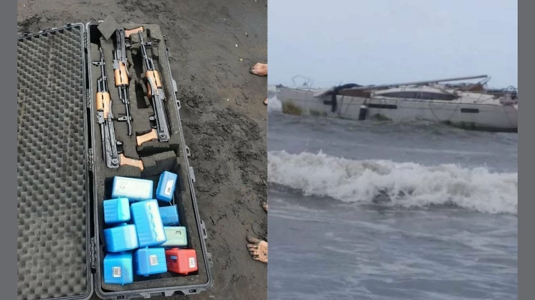 रायगड: समुद्रकिनाऱ्यावर दहशतवादी बोट सापडली, बोटीत AK ४७ आणि गोळ्या