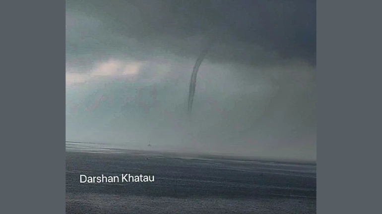 Rare Water-Tornado Spotted Near Mumbai’s Coast