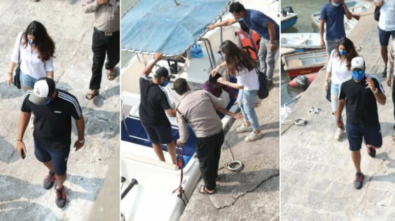 Rohit Sharma along with his wife snapped at Gateway of India for the second time in a week Rohit Sharma along with his wife snapped at Gateway of India for the second time in a week