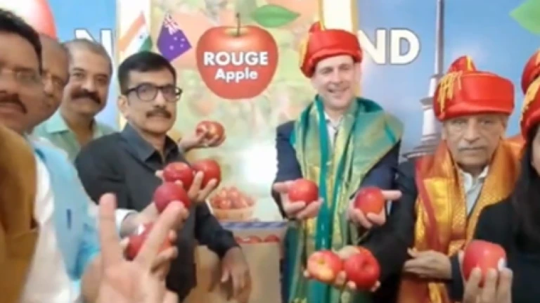 New Zealand's 'Rouge' apples arrive for the first time at Vashi APMC