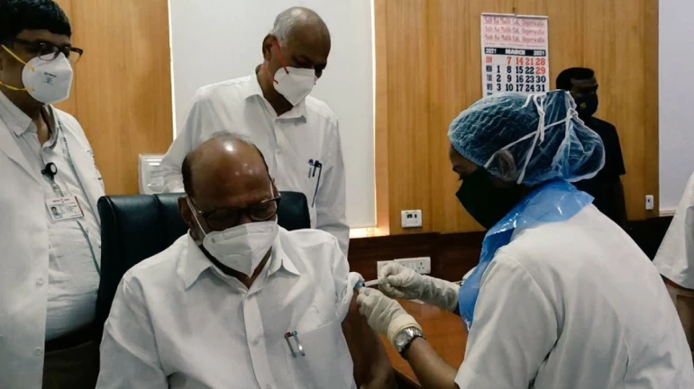 Sharad Pawar takes first dose of COVID-19 vaccine Sharad Pawar takes first dose of COVID-19 vaccine