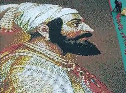ठाण्यात उभारले शिवरायांचे जगातील सर्वात मोठे मोझॅक पोट्रेट