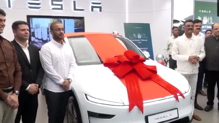 Maharashtra Transport Minister Receives First Tesla Model Y Delivery in Mumbai Maharashtra Transport Minister Receives First Tesla Model Y Delivery in Mumbai