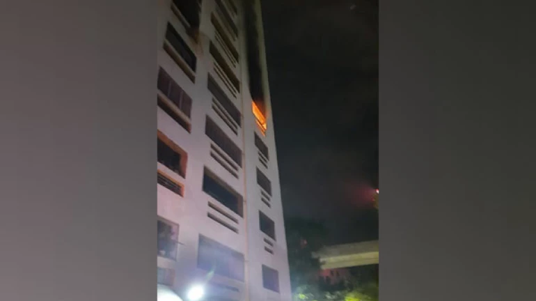 Thane: Fire breaks out in a plush 12-storey building, no injuries reported so far Thane: Fire breaks out in a plush 12-storey building, no injuries reported so far