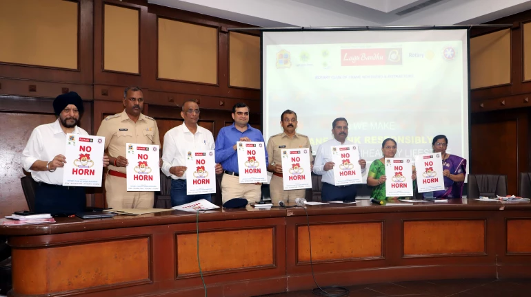 Rotary Club of North End and Thane Municipal Regional Transport Department Launches No Horn Awareness Campaign in Thane, Maharashtra