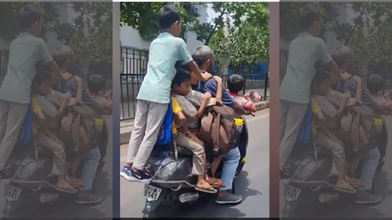 Mumbai Man Arrested for Endangering Lives of 7 Children & Violating Traffic Rules