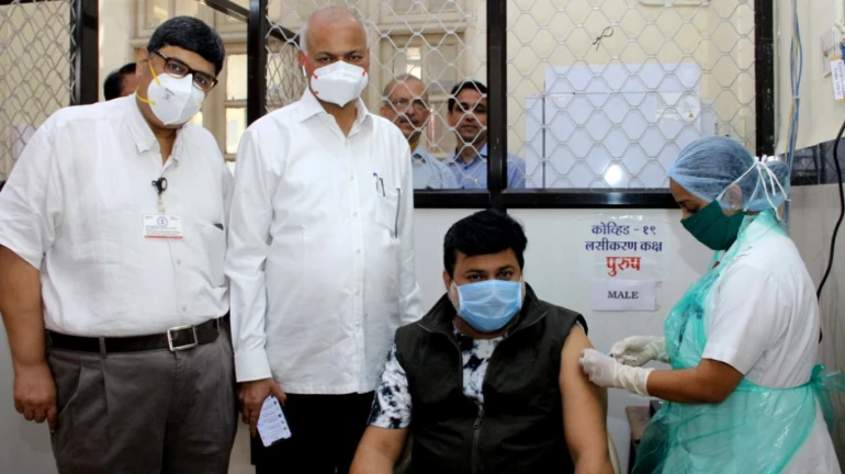 Uday Samant takes first dose of COVID-19 vaccine Uday Samant takes first dose of COVID-19 vaccine