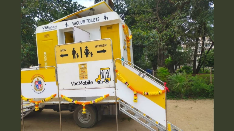 Portable Vacuum Toilet Initiated At Girgaon Chowpatty By The BMC