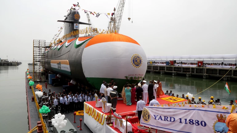 Last submarine of the Indian Navy’s Kalvari class submarines 'Vagsheer' launched in Mumbai Last submarine of the Indian Navy’s Kalvari class submarines 'Vagsheer' launched in Mumbai