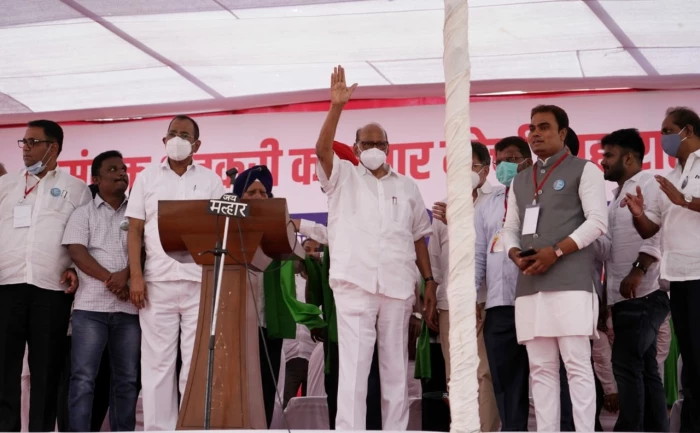 शेतकरी मोर्चाला राष्ट्रवादी काँग्रेस अध्यक्ष शरद पवार यांचा पाठिंबा