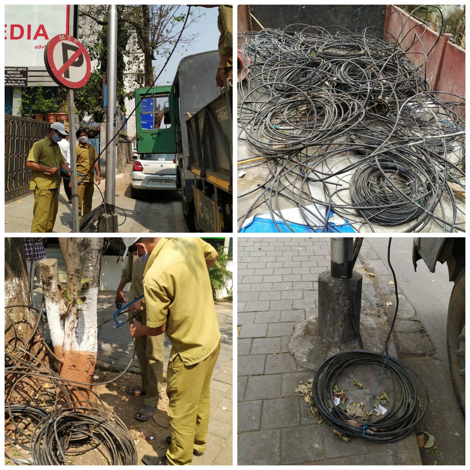 अनधिकृत केबल वायरीवर पालिकेची कारवाई