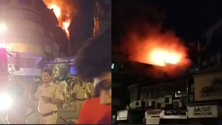 मुंबई -  झवेरी बाजार इलाके में भीषण आग पर काबू