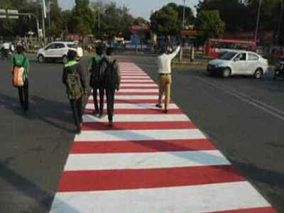Mumbai Gets Red And White Zebra Crossing Stripes