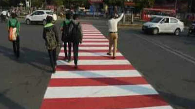 Mumbai Gets Red And White Zebra Crossing Stripes