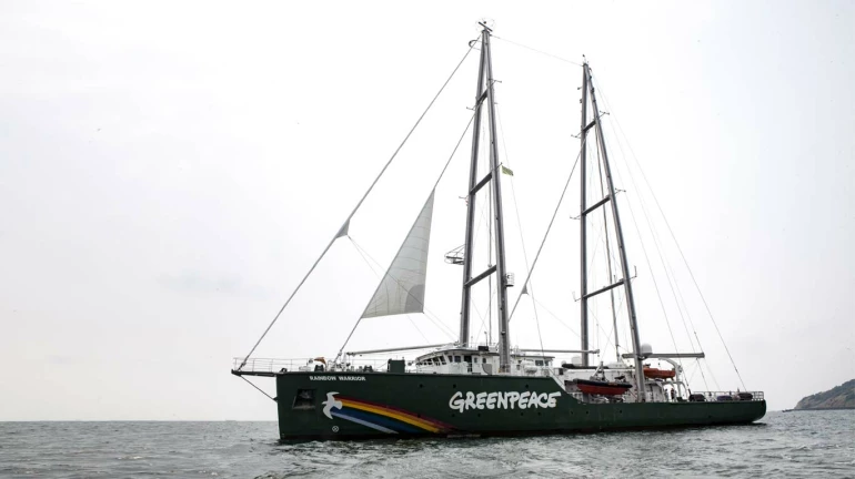 Greenpeace ship 'Rainbow Warrior III' comes to Mumbai on a 3-day-visit