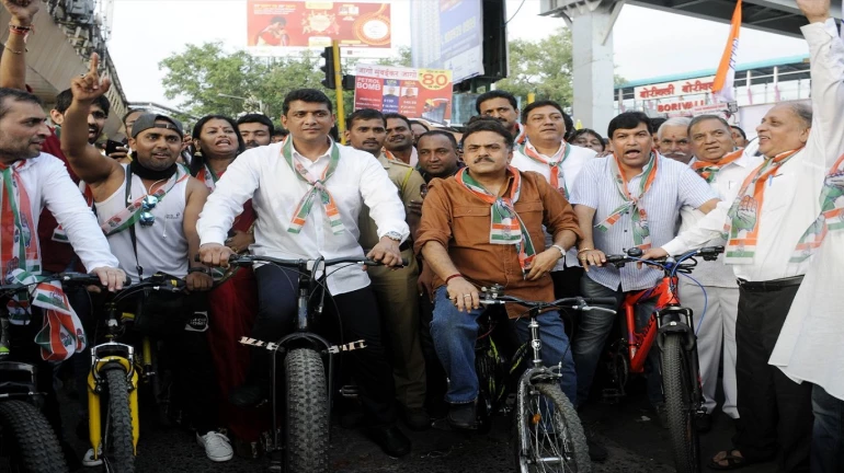 पेट्रोल और डीजल के बढ़ते दामों के खिलाफ कांग्रेस की सायकल रैली !
