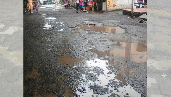 खड्ड्यांनी भरला रस्ता