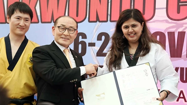 Thapa defeats Ajinkya Parab in the inaugural Consul General Cup National Taekwondo Championship