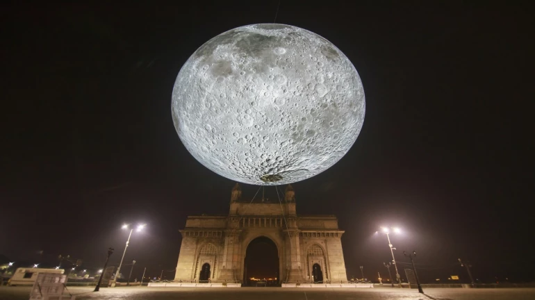 23-feet wide replica of the giant moon marvelled Mumbaikars