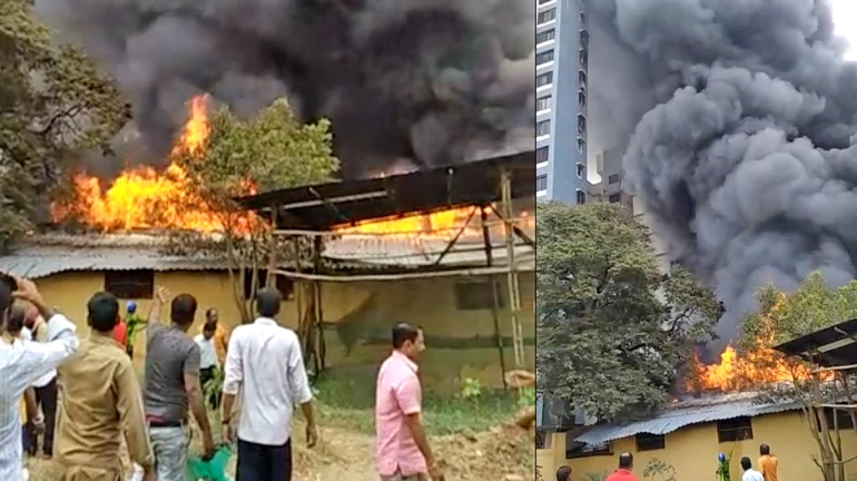 काळाचौकी परिसरात गोदामाला भीषण आग