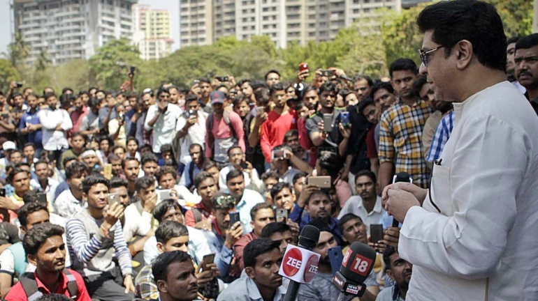 Trainees meet Raj Thackeray at MIG Club in Bandra after the protest