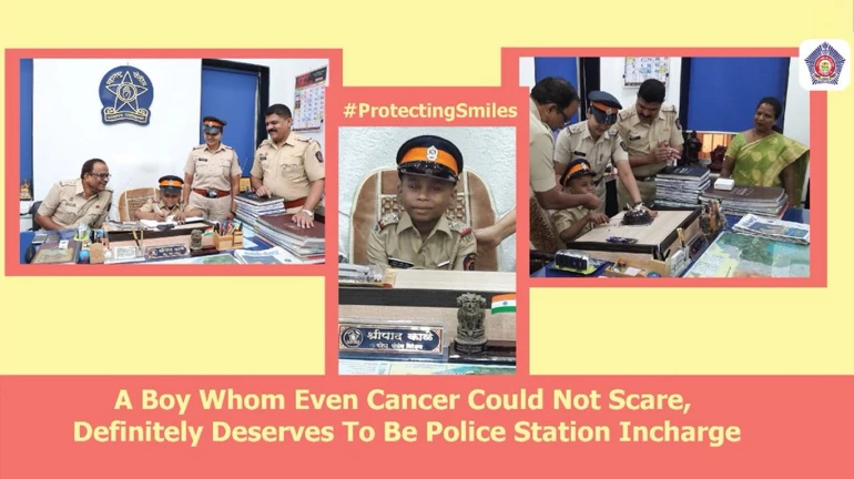 Mulund police fulfill 7-year-old cancer patient’s dream; Make him a senior police inspector for a day