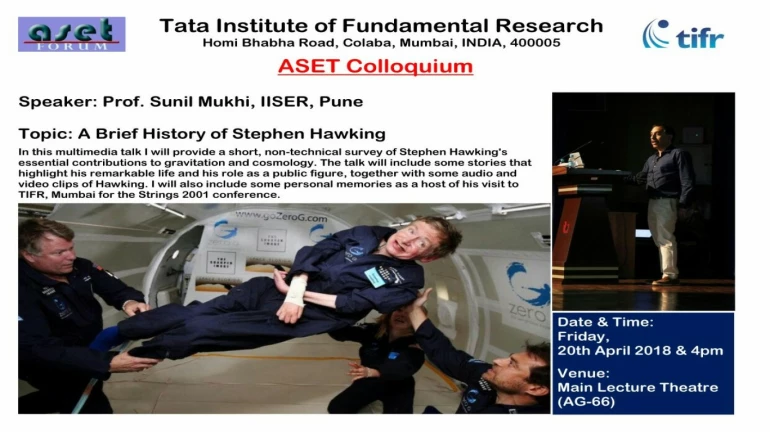 TIFR to host an event on Stephen Hawking's contribution to gravitation and cosmology