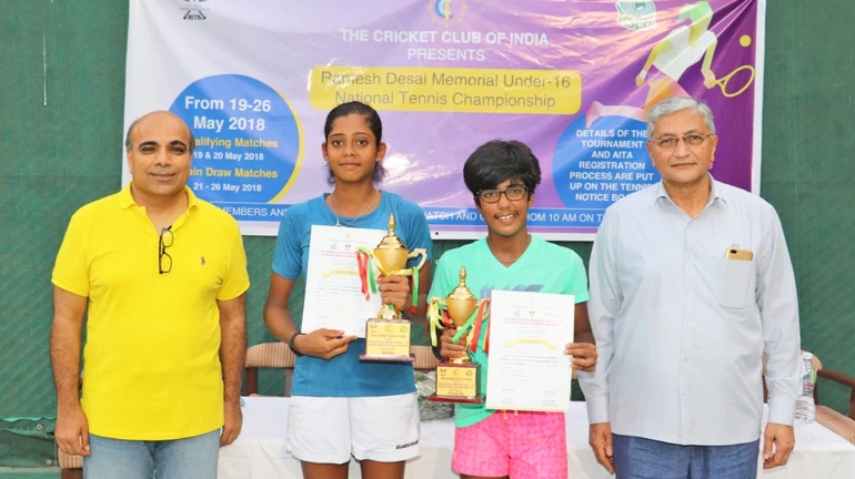 Mumbai girl Sudipta Kumar wins the CCI Ramesh Desai Tennis Championship title