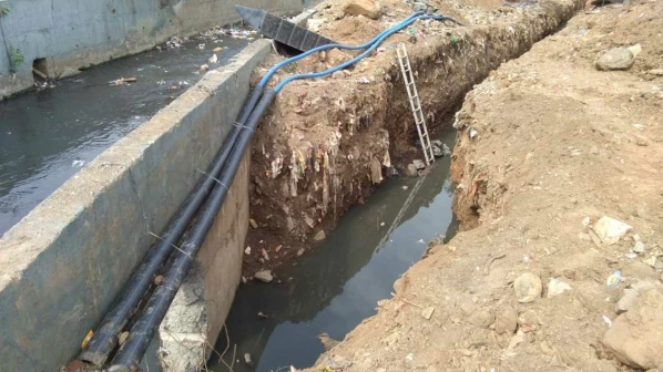 Protective wall along Laxmibaug nullah severed by Godrej