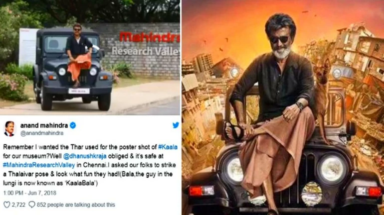 Anand Mahindra takes the possession of Rajnikanth’s ‘Kaala’ car