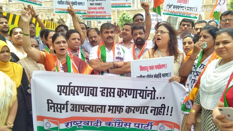 NCP protests against BMC’s proposal to dissolve sea coast in Cuff Parade