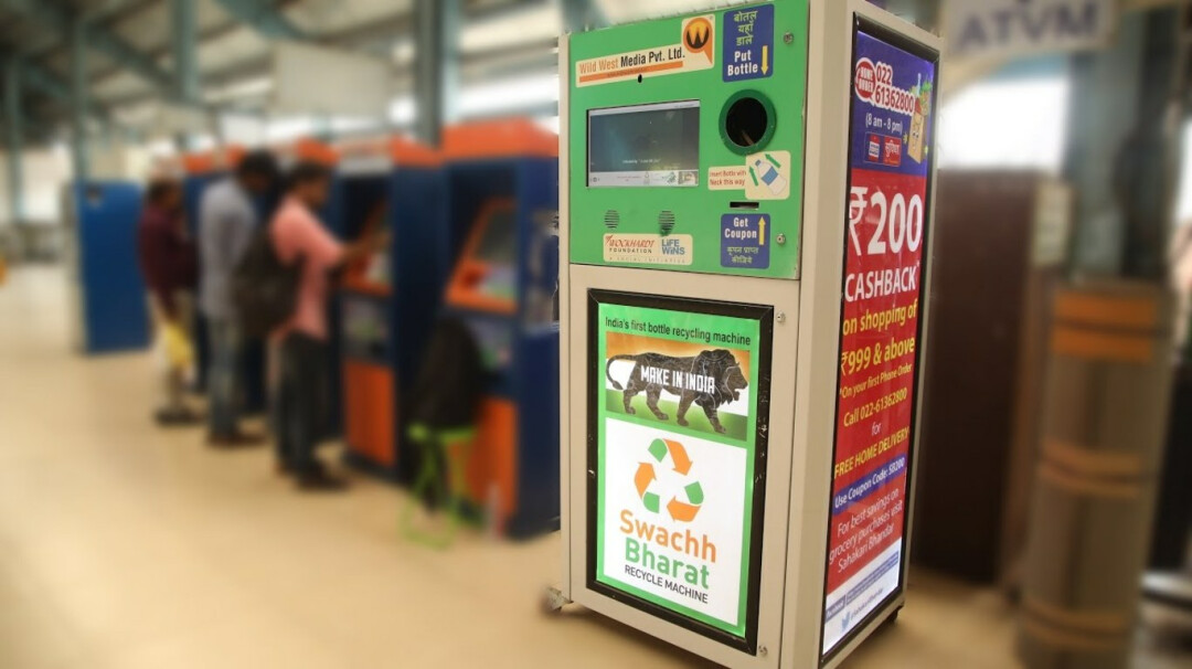 You can find plastic bottle crushing machines at suburban railway