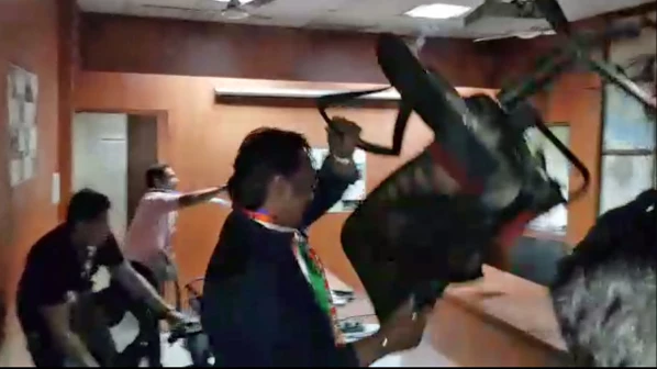 MNS Hooliganism: Activists vandalise PWD office to protest against the pothole menace