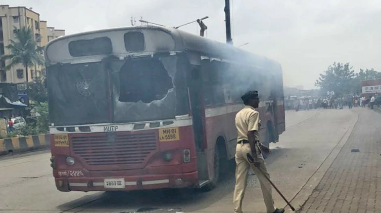 Maratha Kranti Morcha: Mankhurd police arrest three for setting a bus on fire