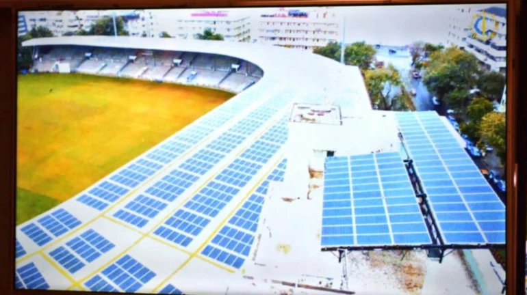 ब्रेबाॅर्न स्टेडियममध्ये सौरउर्जा प्रकल्पाची उभारणी