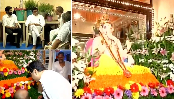 राज ठाकरे ने किए नाना के गणपपति के दर्शन 