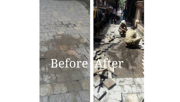 अखेर घेतली फुटपाथची दखल