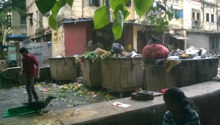 Waste stacked up @ Worli Police Line