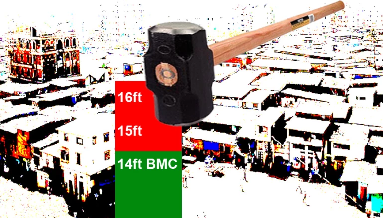 BMC will raze 14feet height slums